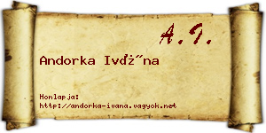 Andorka Ivána névjegykártya